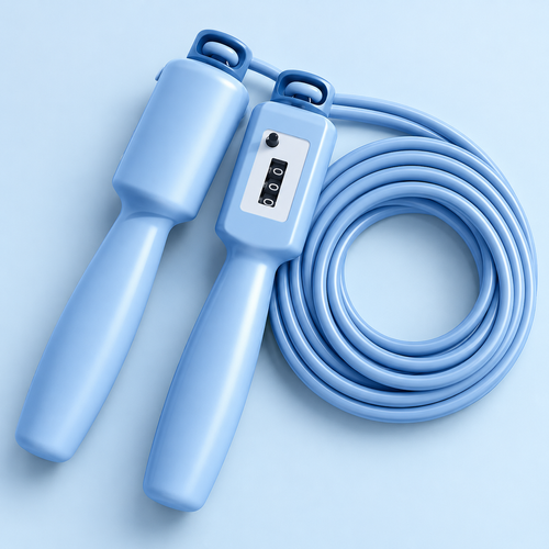 Blue Jump Rope with Mechanical Counter