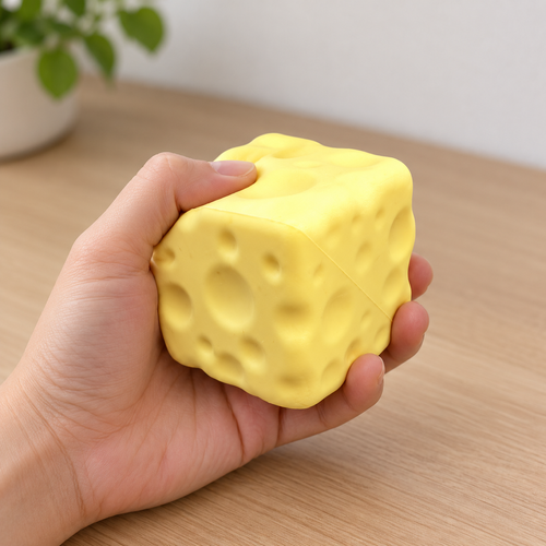 Cheese Cube Squishy Stress Toy, Single Piece