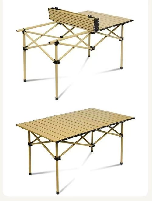 120cm Folding Camping Table, Roll‑Up Lightweight Portable Picnic Table with Carry Bag, Heavy‑Duty Metal Frame, for Camping, Fishing, Beach, Backyard Outdoor Activities
