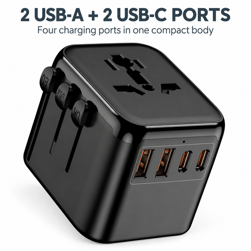 Multi-Region Travel Adapter with Four USB Ports | Ghana
