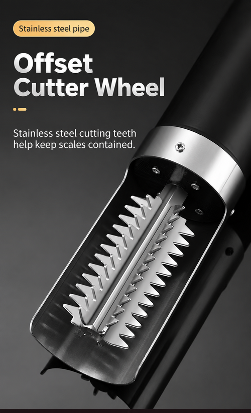 Black Cordless Electric Fish Scaler with Stainless Steel Cutter