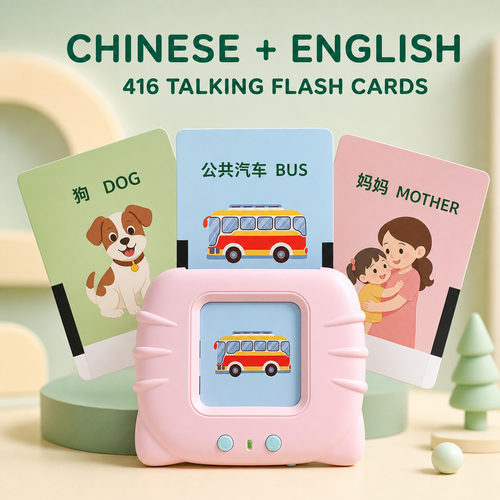 416-Card Chinese-English Talking Flash Card Reader for Kids Ages 3+