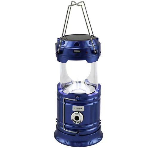 Solar Rechargeable Camping Lantern, Foldable LED Tent Light with Power Bank
