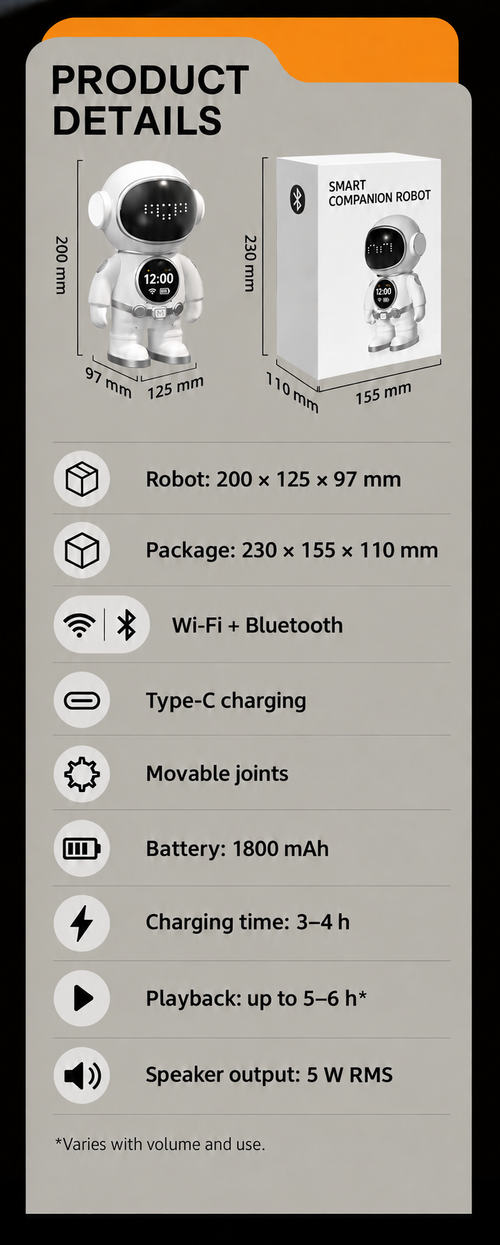AI Desktop Companion Robot with Voice & Music | Ghana