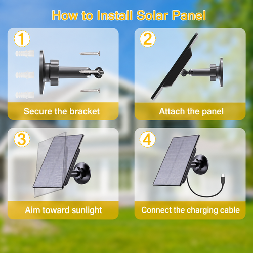 Adjustable Solar Charging Panel for Outdoor Cameras