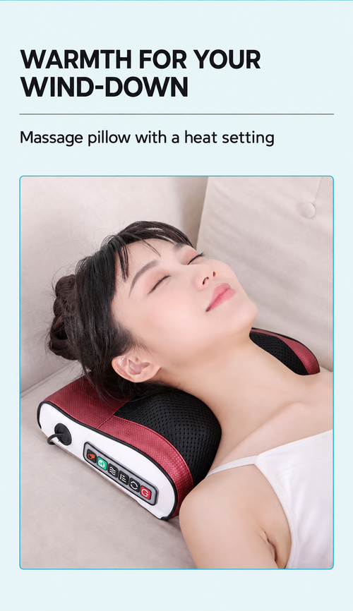 Neck and Back Massage Pillow with Heat and 15-Minute Timer