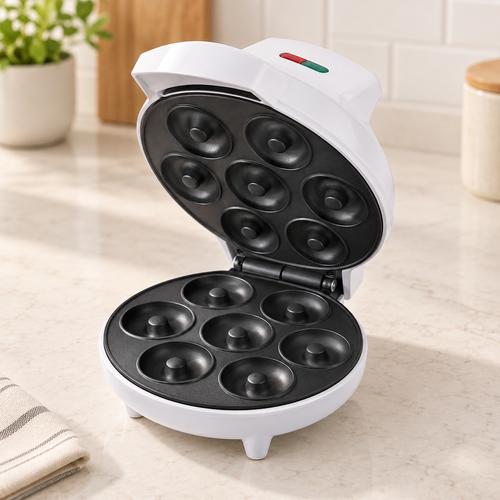 White Electric Donut Maker with Seven Wells