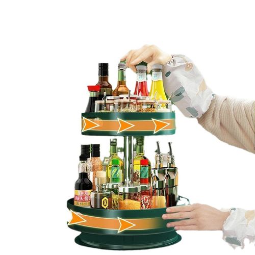 Green Two-Tier Rotating Spice Rack