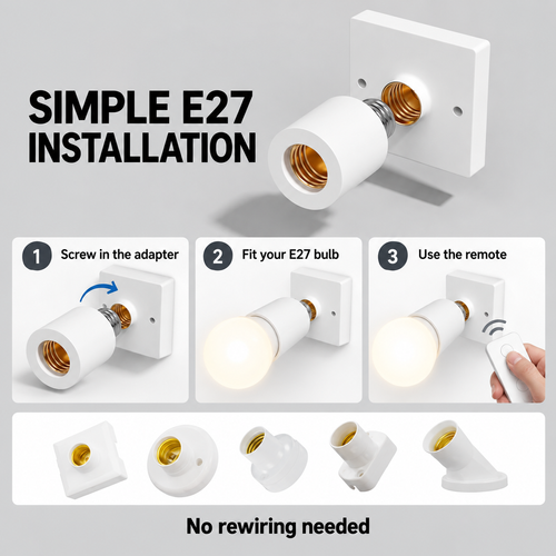 E27 Remote-Control Lamp Holder with Timer | Ghana
