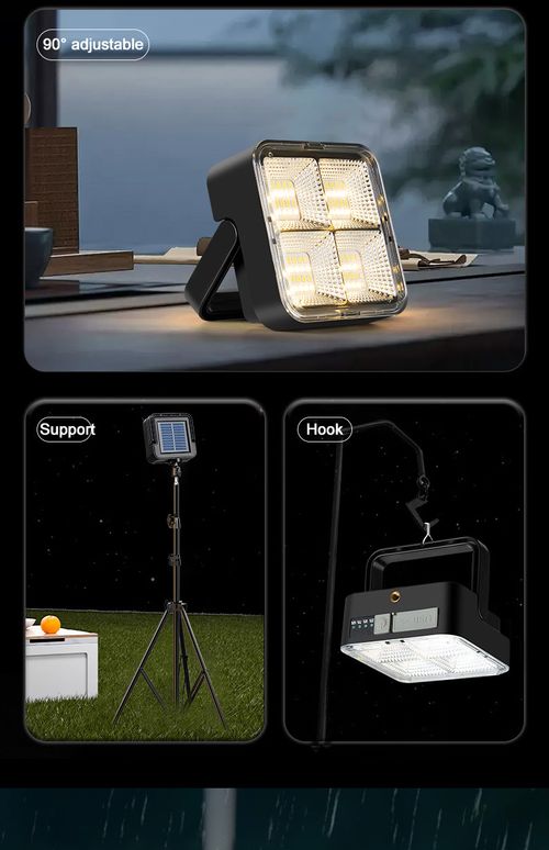 Black Outdoor LED Camping Lamp with Tripod