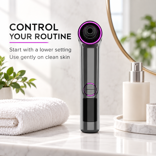 USB-Rechargeable Pore Cleansing Suction Tool with 3 Levels and 3 Modes – Black