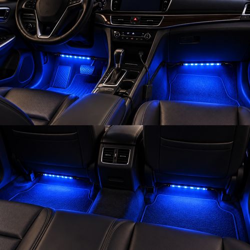 USB 4-Strip RGB Car Interior Ambient Light Kit with Remote