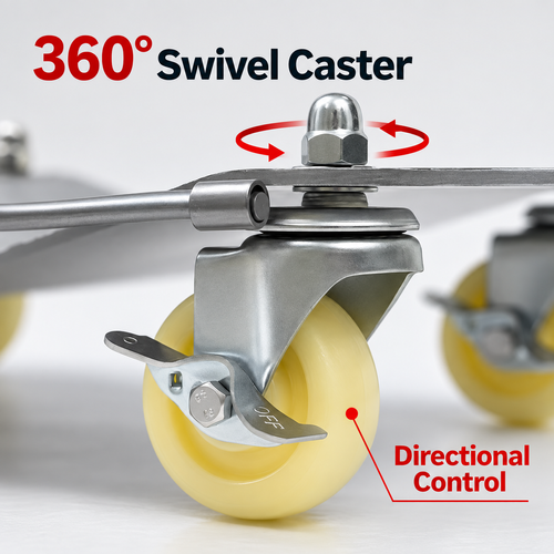 Heavy-Duty Steel Car Wheel Dolly with 360 Degree Casters