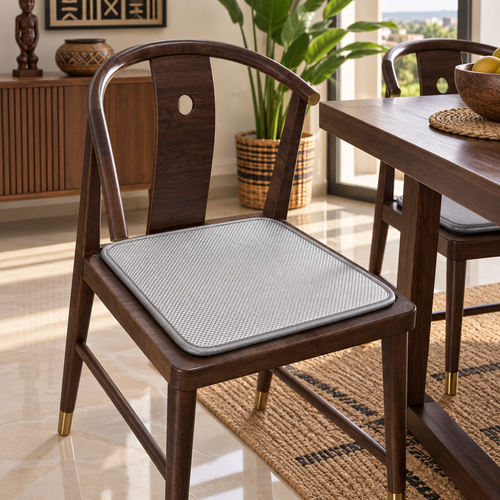 Grey Breathable Non-Slip Chair Seat Cushion 40 x 40 cm
