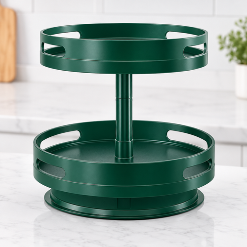 Green Two-Tier Rotating Spice Rack