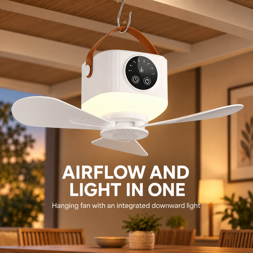 Portable Hanging Fan with Light | Ghana