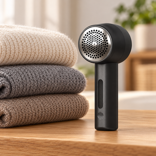 Black Electric Fabric Shaver with Digital Display