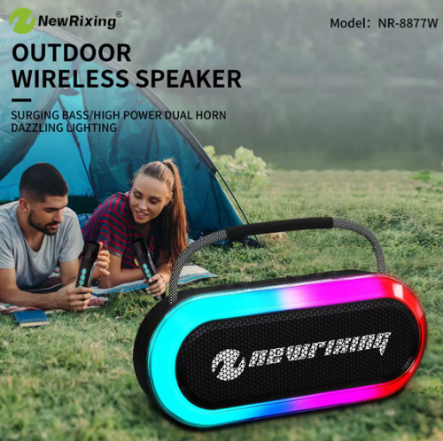 New Model RGB Speaker  Portable Speaker with 2pcs Wireless Microphone Wireless bluetooth Speaker