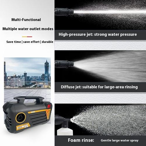 Portable Wash Machine 3000w 7-12MPA（70-120BAR） High Pressure Washer With Electric Car Washer Gun