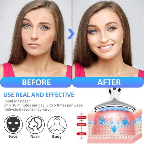 Face and Neck Massager Sculpting Skin Tightening Wrinkle Remover with Red Light Therapy for Face and Neck