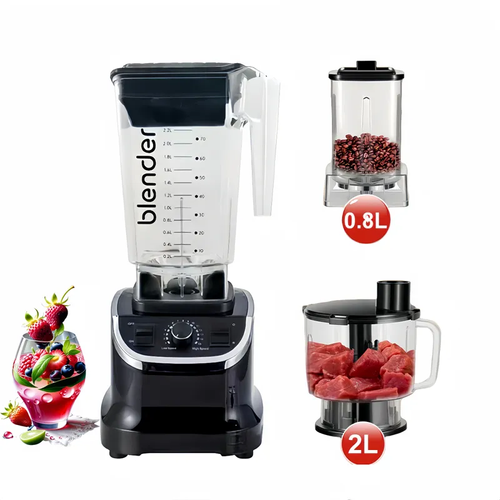 Commercial Electric Juicer Blender Grinder Big Capacity Table Structure Smoothie Maker Household Use Vetable Fruit Accessory（0.8L+2.5L）