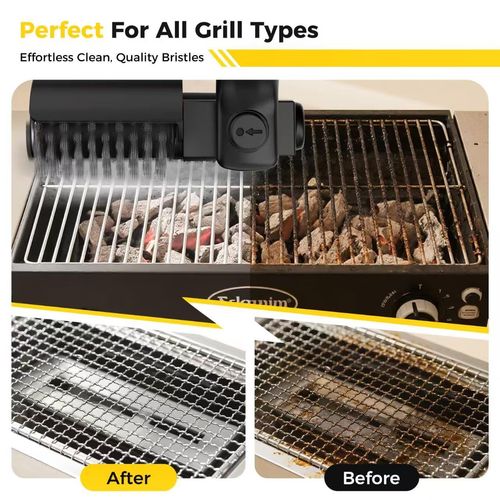 Electric BBQ Brush with Steel Wire and PP Plastic Handle for Cleaning BBQ Grills Heavy Grease Eco-Friendly