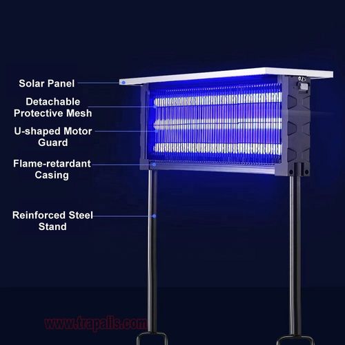 Outdoor Garden Waterproof Electric Fly Zapper Fly Insect Trap Solar Mosquito Killer Lamp