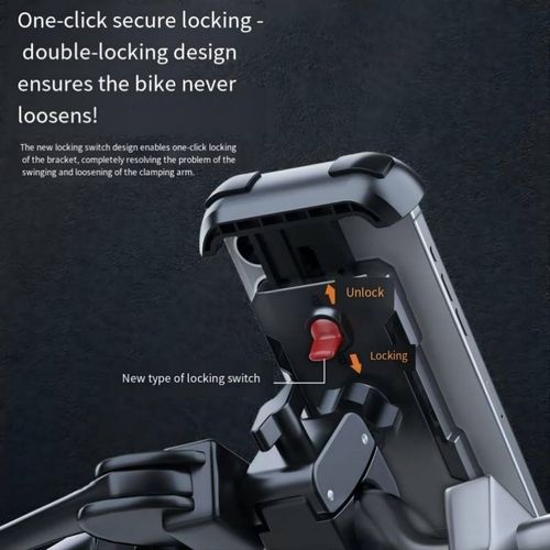 360 Degree Rotation Adjustable Waterproof Bicycle Motorcycle Phone Mount with Handlebar Fix Phone Holder Stand