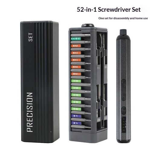 OEM 52-in-1 Rechargeable Lithium Battery Mini Precision Electric Screwdriver Set Plastic Magnetic Tip for Household Phone Laptop