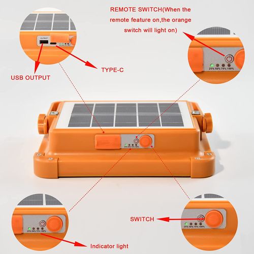 Work Light Camping Fishing Lanterns Emergency Lights Rechargeable Outdoor Waterproof Led Solar Flood Lights