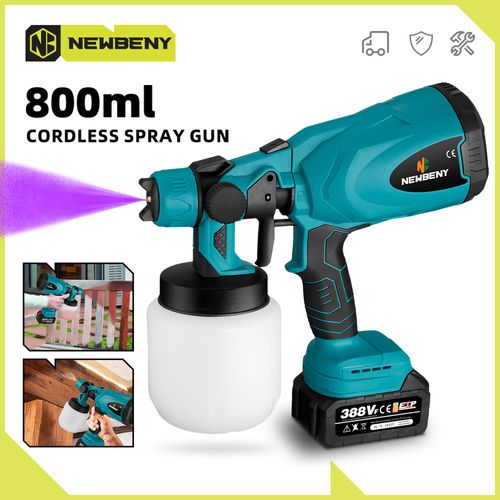 800ML Cordless Electric Spray Gun with 2 Batteries – Portable Paint Sprayer for DIY, Household Painting and Disinfection