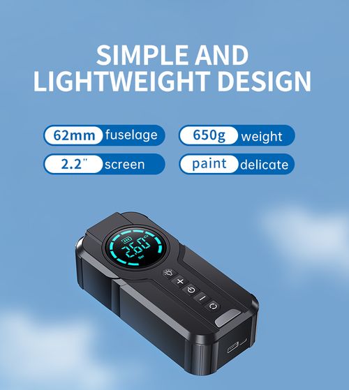 Portable 4 in 1 6000mAh Emergency Jump Starter with Air Compressor Digital Powerbank 12V Car Jump Starter with Tire Inflator