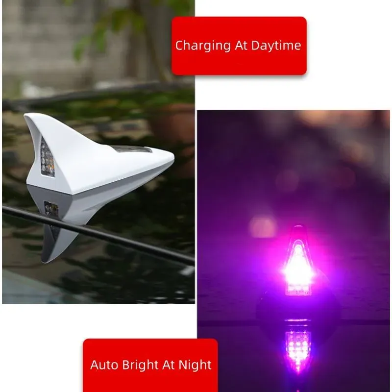 2025 Carbon Fiber Car Antenna with Solar LED, Signal Booster & Safety Tail Light