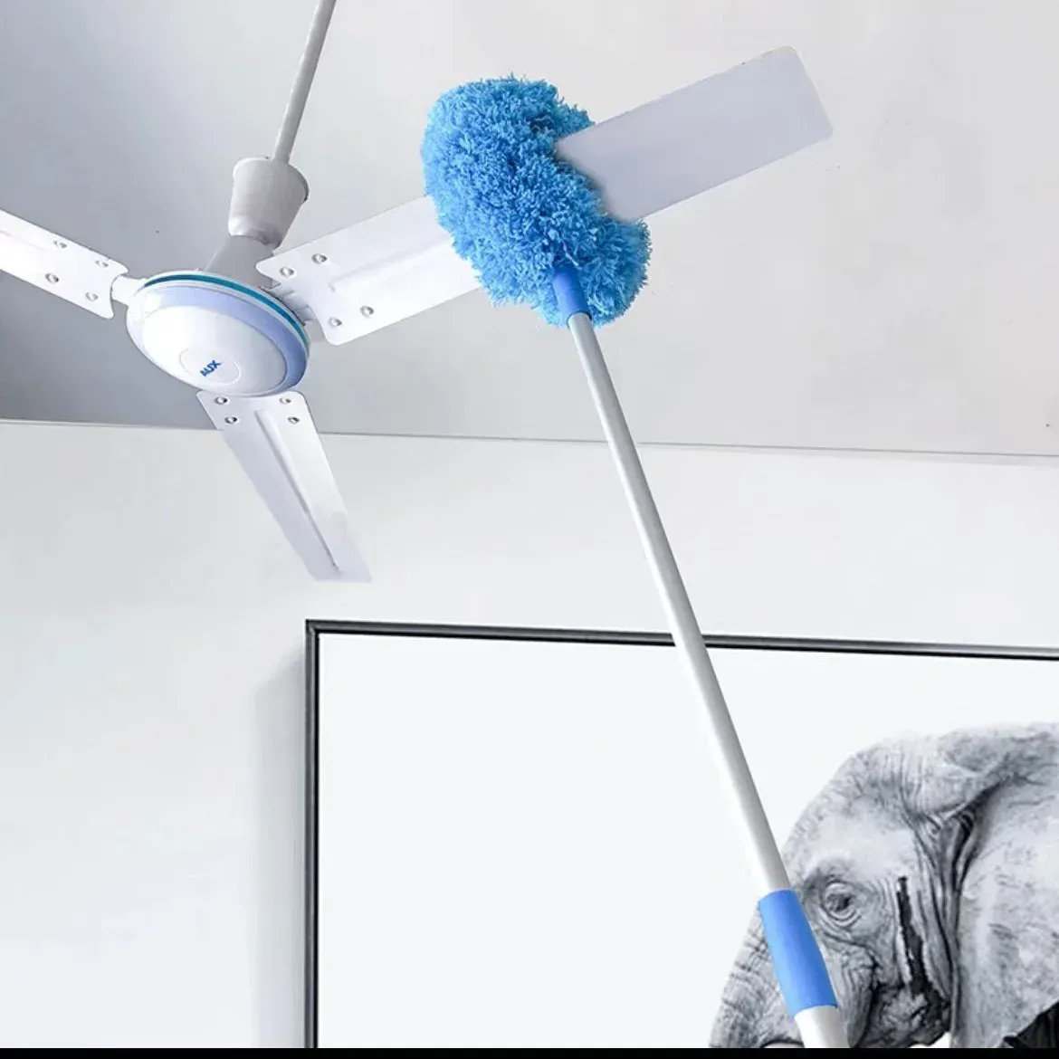 Ceiling Fan Blade Cleaner Reusable Microfiber Ceiling Fan Duster with Extension Pole