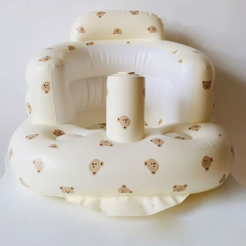 Popular Cartoon Design Baby Inflatable Seat Pvc Folding Baby Chair Learning Chair Baby Inflatable Chair for Sitting up