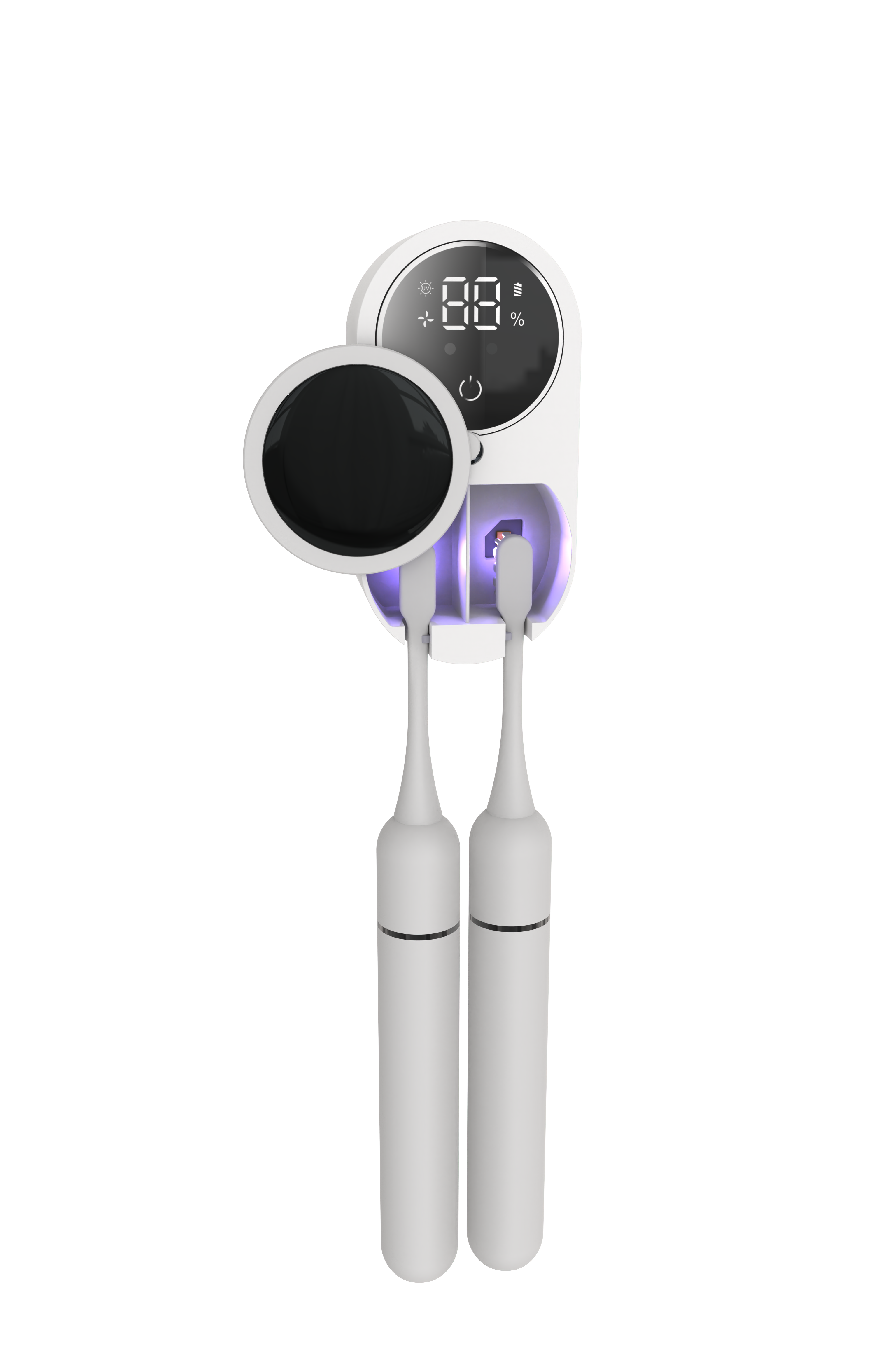 New Automatic USB-Powered UV Toothbrush Sterilizer with UVC Light, Smart Display, Portable Plastic Design, Wall-Mounted Charging Holder for Toothbrushes