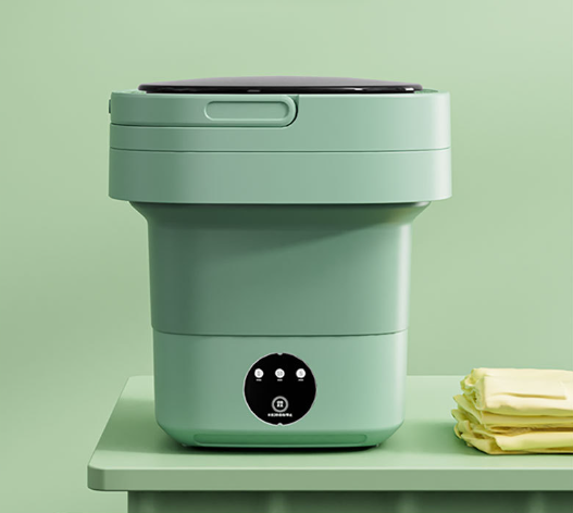 2025 New Foldable Portable Washing Machine, 8L Compact Mini Washer for Underwear, Socks, Kids Clothes, with Lid, Lightweight & Space-Saving Design