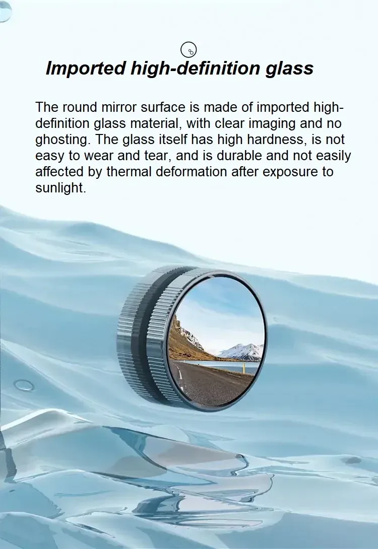 Car Rearview Mirror HD Blind Spot Mirrors 360-Degree Wide Angle Car Round Convex Mirror Adjustable With Screw Sucker