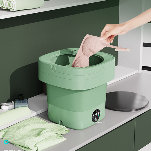 2025 New Foldable Portable Washing Machine, 8L Compact Mini Washer for Underwear, Socks, Kids Clothes, with Lid, Lightweight & Space-Saving Design