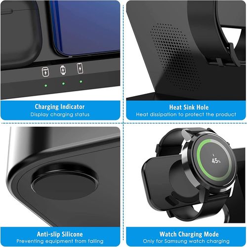 Fast 3-in-1 Wireless Charger: Perfect for Samsung Watch, Phone, Earbuds