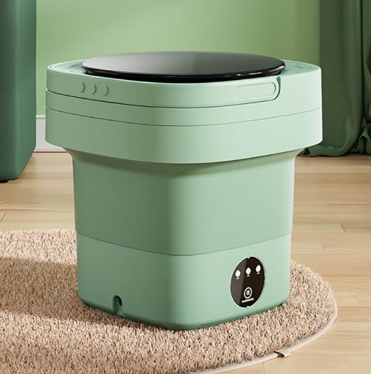 2025 New Foldable Portable Washing Machine, 8L Compact Mini Washer for Underwear, Socks, Kids Clothes, with Lid, Lightweight & Space-Saving Design
