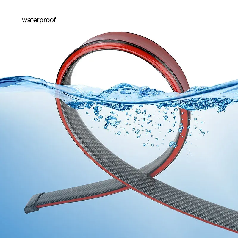 Universal 130CM 49'' Carbon Fiber Spoiler Auto Roof Lip Spoiler Trim Sticker Brake Lamp Tail Light Kit LED Car Rear Spoiler