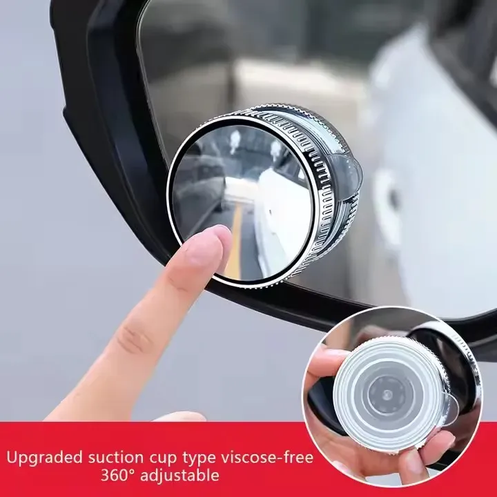 Car Rearview Mirror HD Blind Spot Mirrors 360-Degree Wide Angle Car Round Convex Mirror Adjustable With Screw Sucker