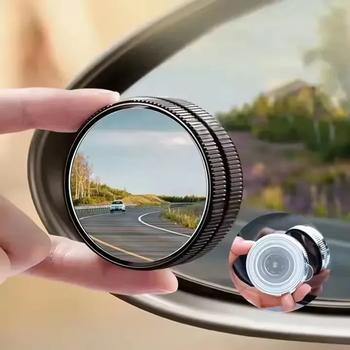 Car Rearview Mirror HD Blind Spot Mirrors 360-Degree Wide Angle Car Round Convex Mirror Adjustable With Screw Sucker