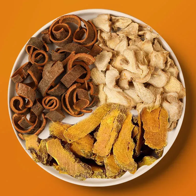 100% Natural Turmeric Cinnamon Flavor Tea Caffeine-Free and Additive-Free for Improved Digestion