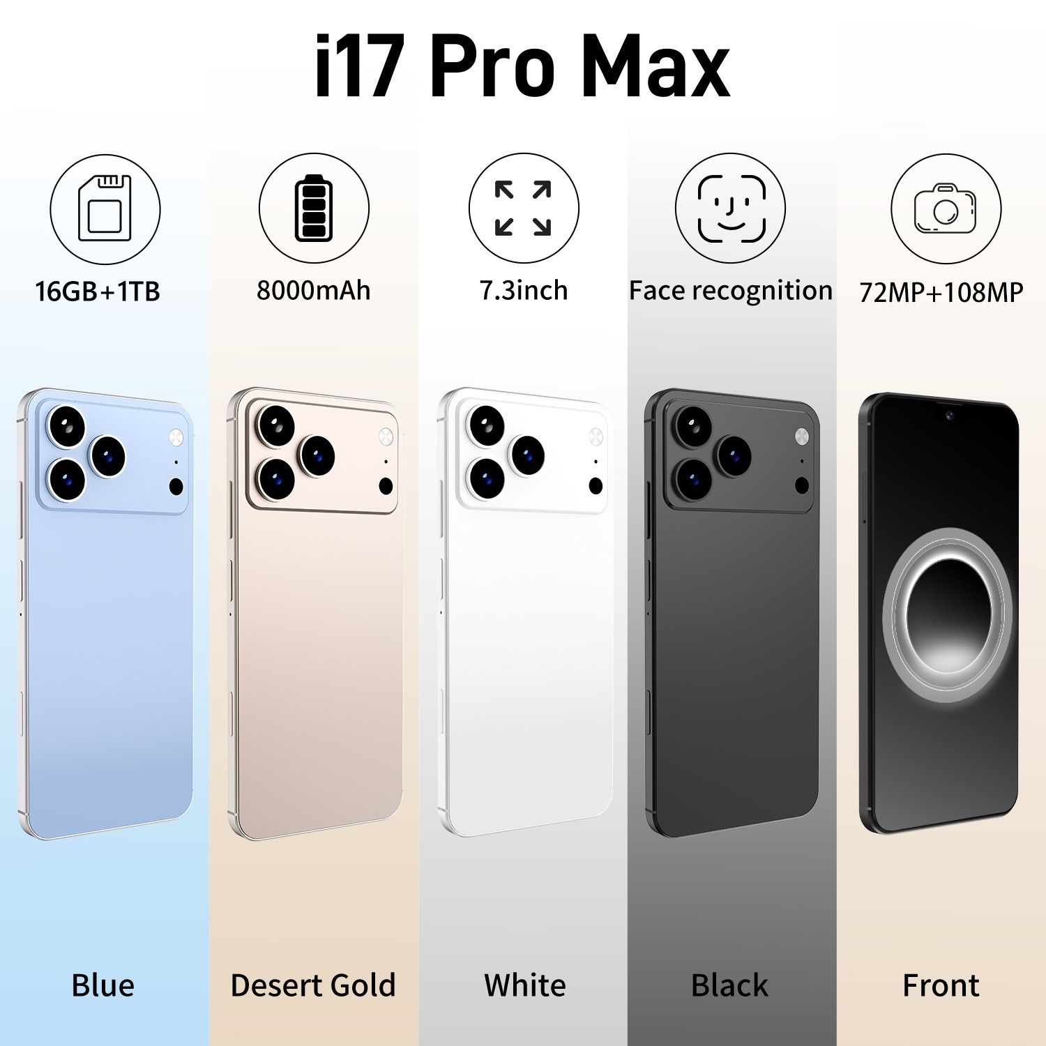 i17 promax big storage+8000mAh battery(cash on delivery+free shipping)