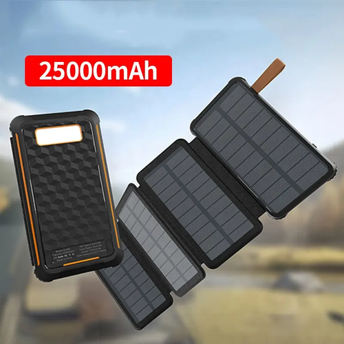 25000mAh Solar Mobile Power Bank with Foldable Photovoltaic Solar Panel: Portable and High-capacity Solar Charger