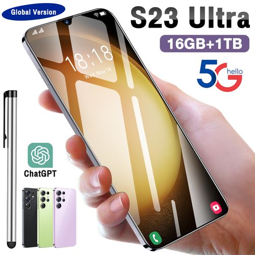 New S23Ultra Cross border Smartphone 7.3-inch High Definition Screen(Send the black style by default.)