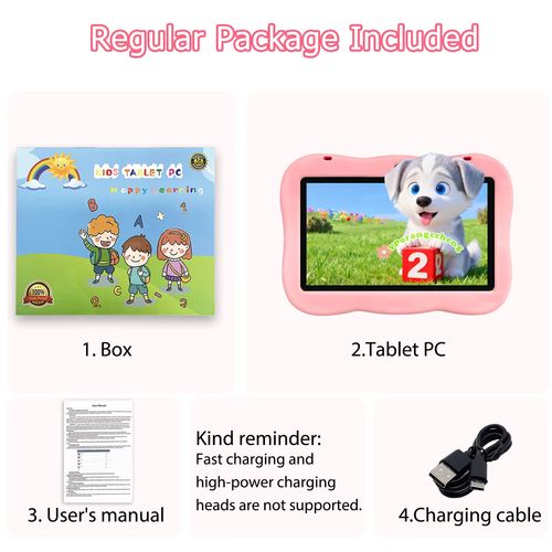 High Performance 2GB 32GB Storage 7-inch MTK Android 12 Wi-Fi Kids Tablets Educational Dual Camera 3000mAh Drop Resistant