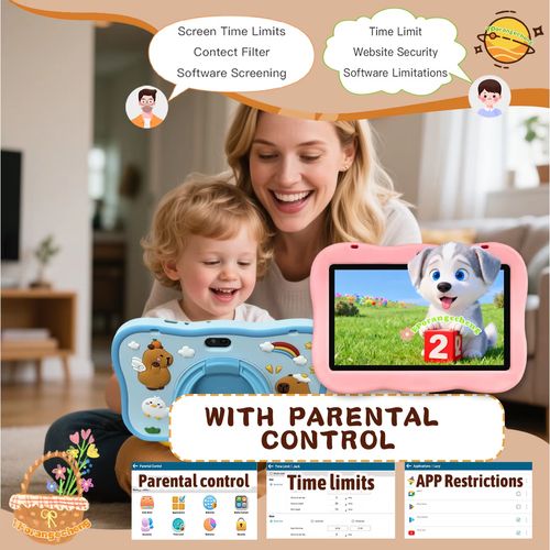 High Performance 2GB 32GB Storage 7-inch MTK Android 12 Wi-Fi Kids Tablets Educational Dual Camera 3000mAh Drop Resistant